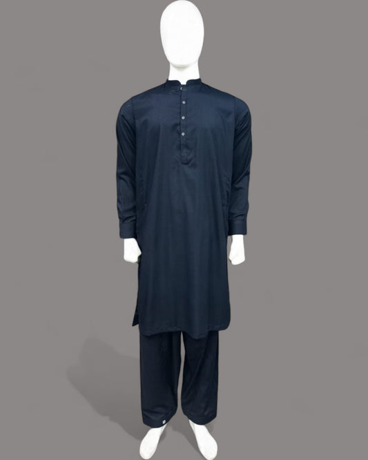 Men’s Plain Shalwar Qameez- Matt Grey - button & threads
