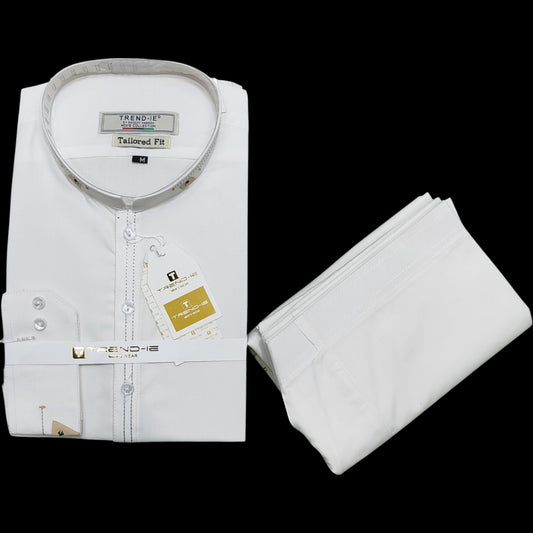 Men’s Embrioded Shalwar Qameez- Off-White BC1020 - button & threads