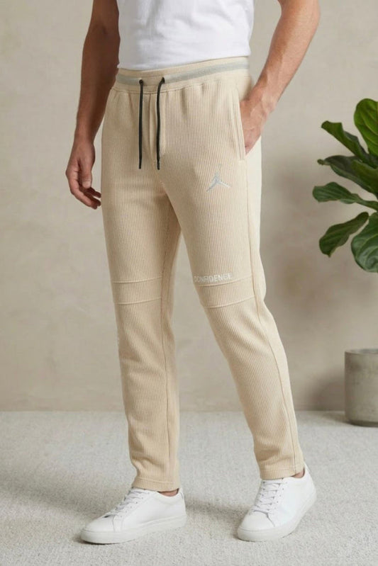 Button & Threads Men's Jordon Cream Jacquard Trousers - button & threads