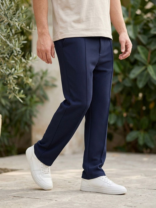 Men's Baggy Trouser-Navy Blue - button & threads