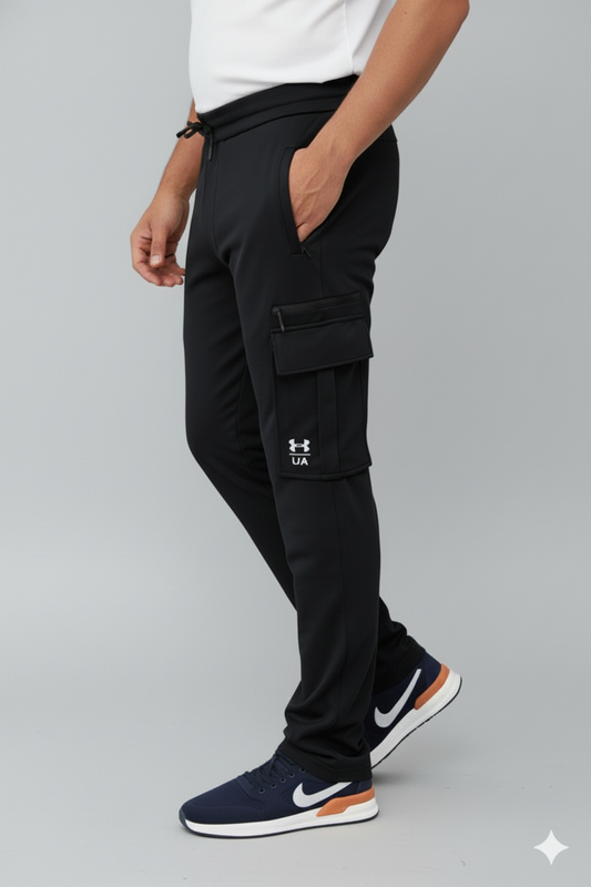 Men's Imported UA Cargo Black Trousers - button & threads