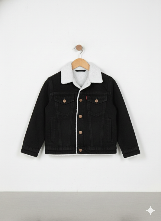 Button & Threads™ Boys/Girls Denim Jacket-Jet Black
