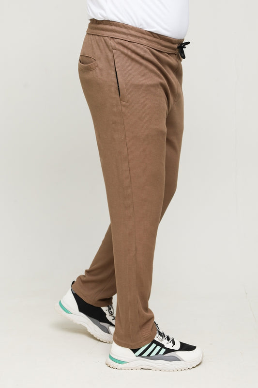 Button & Threads Men's Brown Jacquard Trousers - button & threads