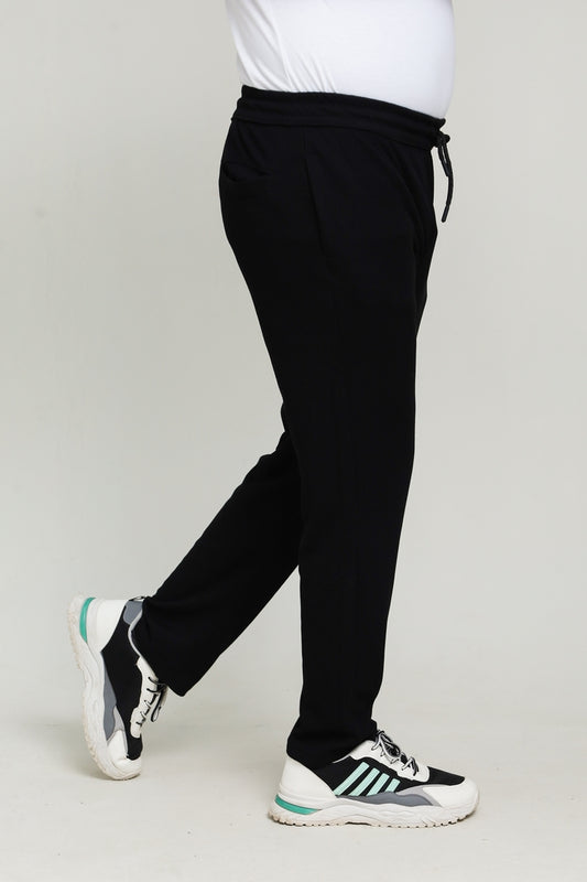 Button & Threads Men's Jet Black Jacquard Trousers - button & threads