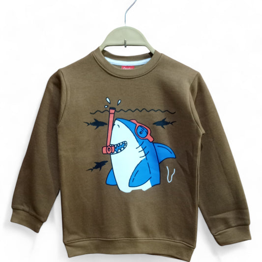 Button & Threads™ Boy/Girls Shark Brown Sweet Shirt - button & threads