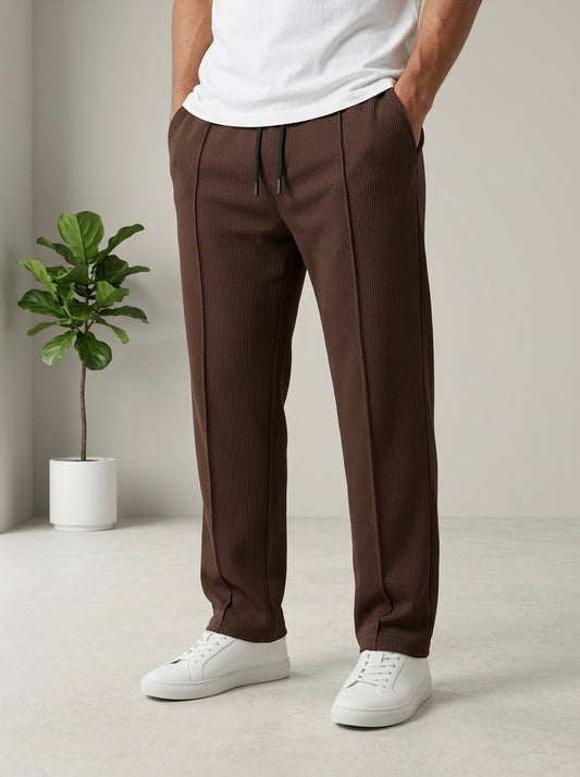 Men's Baggy Trouser-Dark Brown - button & threads
