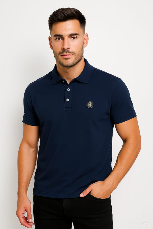 Button & Threads Men's Navy Blue Executive Collar Shirt - button & threads