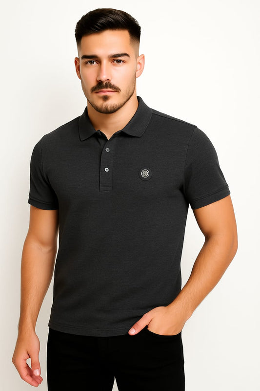 Button & Threads Men's Charcoal Grey Executive Collar Shirt - button & threads