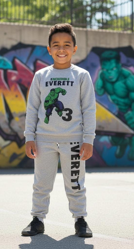 Button & Threads™ Boy/Girls Hulk Grey Track Suit