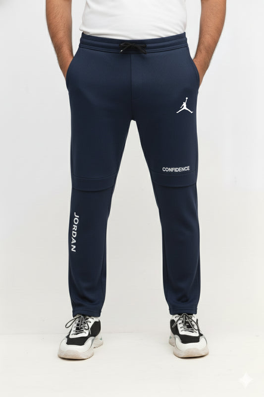 Button & Threads Men's Jordon Navy Blue Jacquard Trousers - button & threads