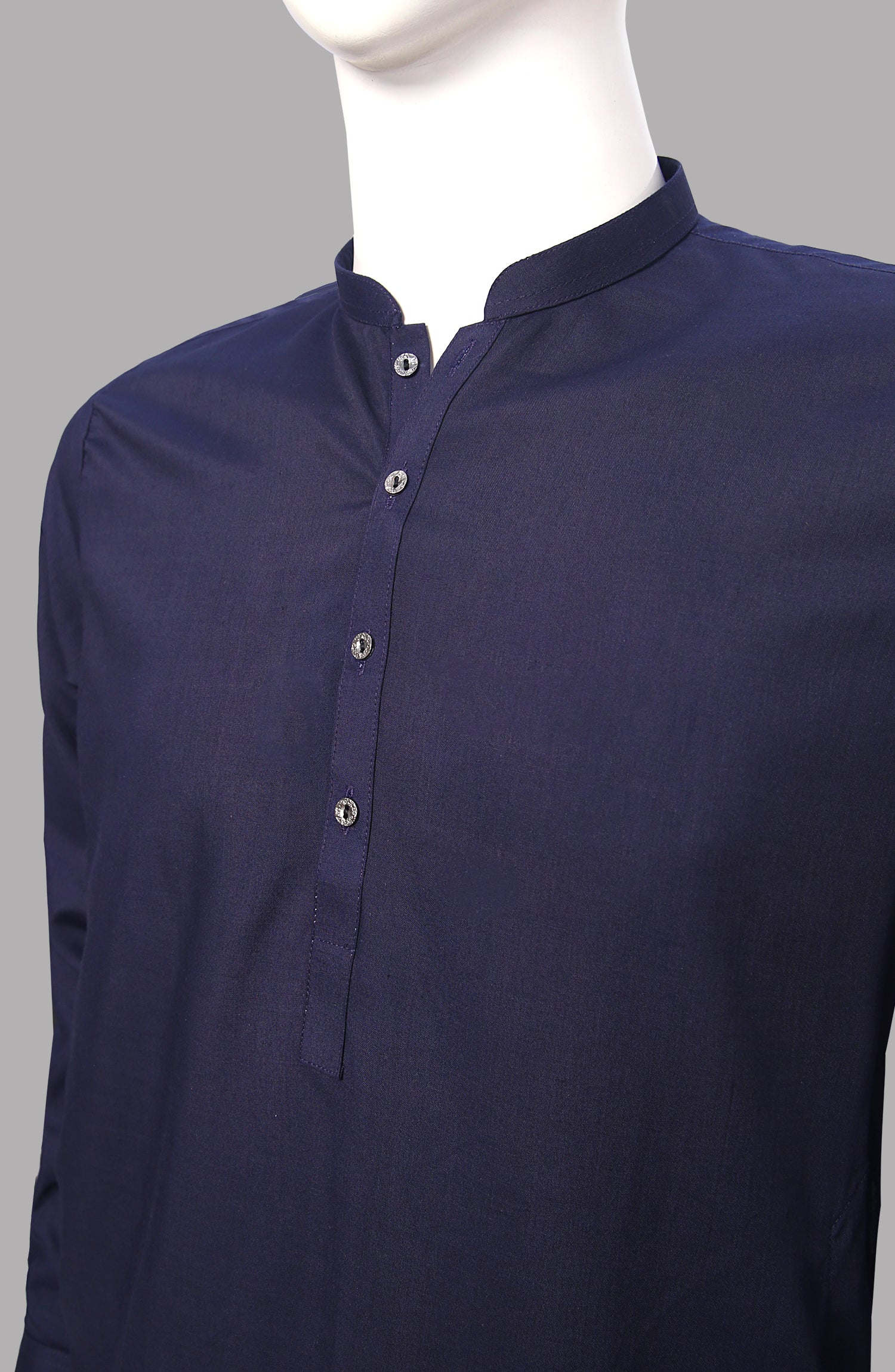 Men’s Plain Shalwar Qameez- Navy - button & threads