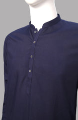 Men’s Plain Shalwar Qameez- Navy - button & threads