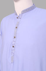 Men’s Embroided Shalwar Qameez-Light Sky - button & threads