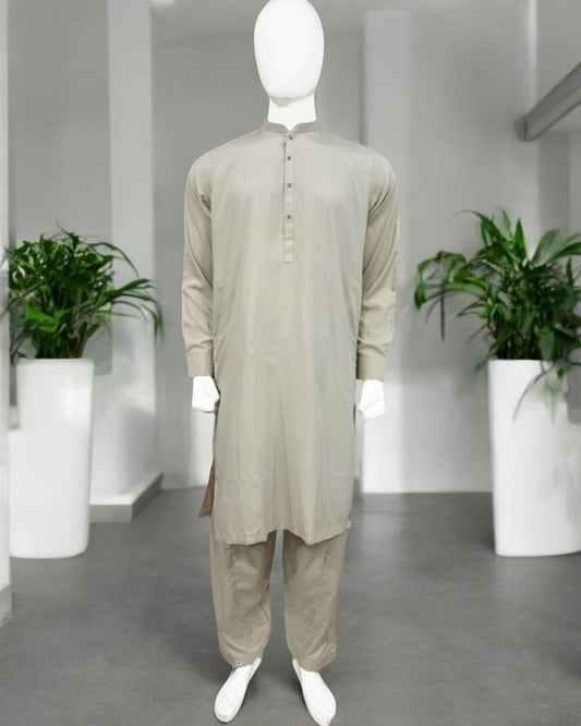 Men’s Plain Shalwar Qameez- Skin Texture