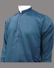 Men’s Embrioded Shalwar Qameez- Oxford Blue