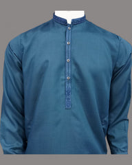 Men’s Embrioded Shalwar Qameez- Oxford Blue