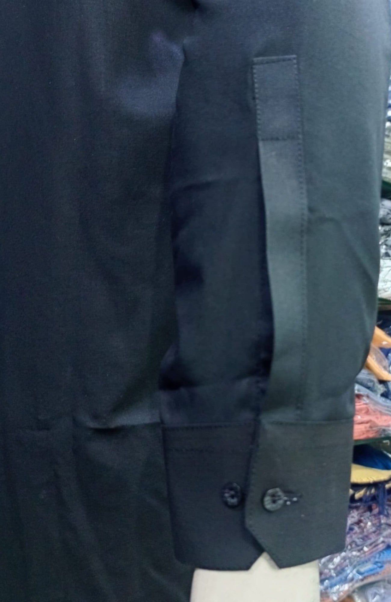 Men’s Embrioded Shalwar Qameez- Jett Black - button & threads