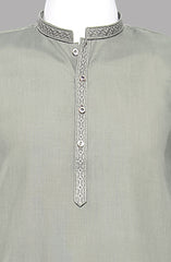 Men’s Embroided Shalwar Qameez Light-Green - button & threads