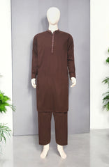 Men’s Embroided Shalwar Qameez Chocolate Brown