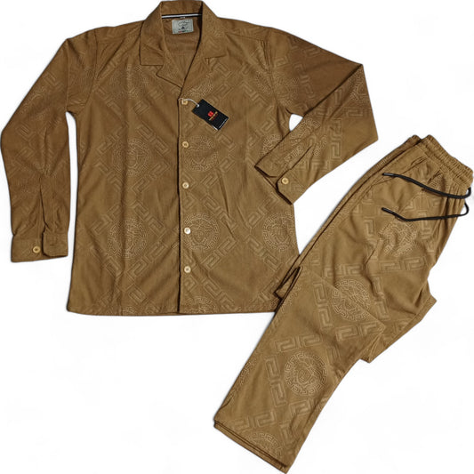 Men China Cotrai Safari Suit- Skin -Ve-sachi