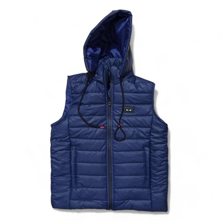Button & Threads™ Unisex Sleeves Less Matt Navy Blue Puffer Jacket - button & threads