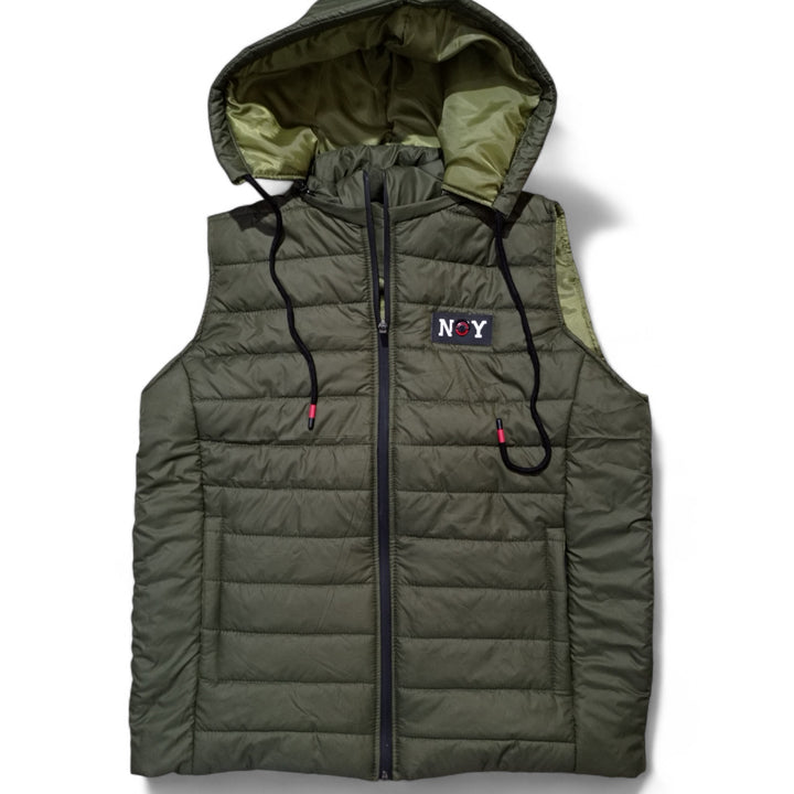 Button & Threads™ Unisex Sleeves Less Commando Green Puffer Jacket - button & threads