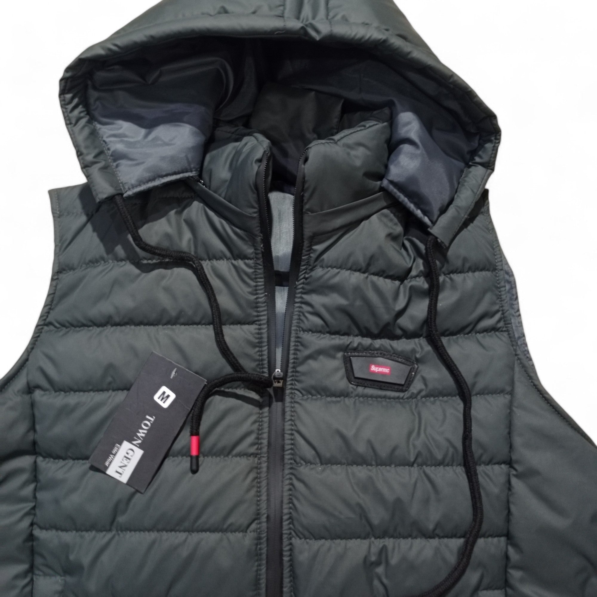 Button & Threads™ Unisex Sleeves Less Steel Grey With Badge  Puffer Jacket - button & threads