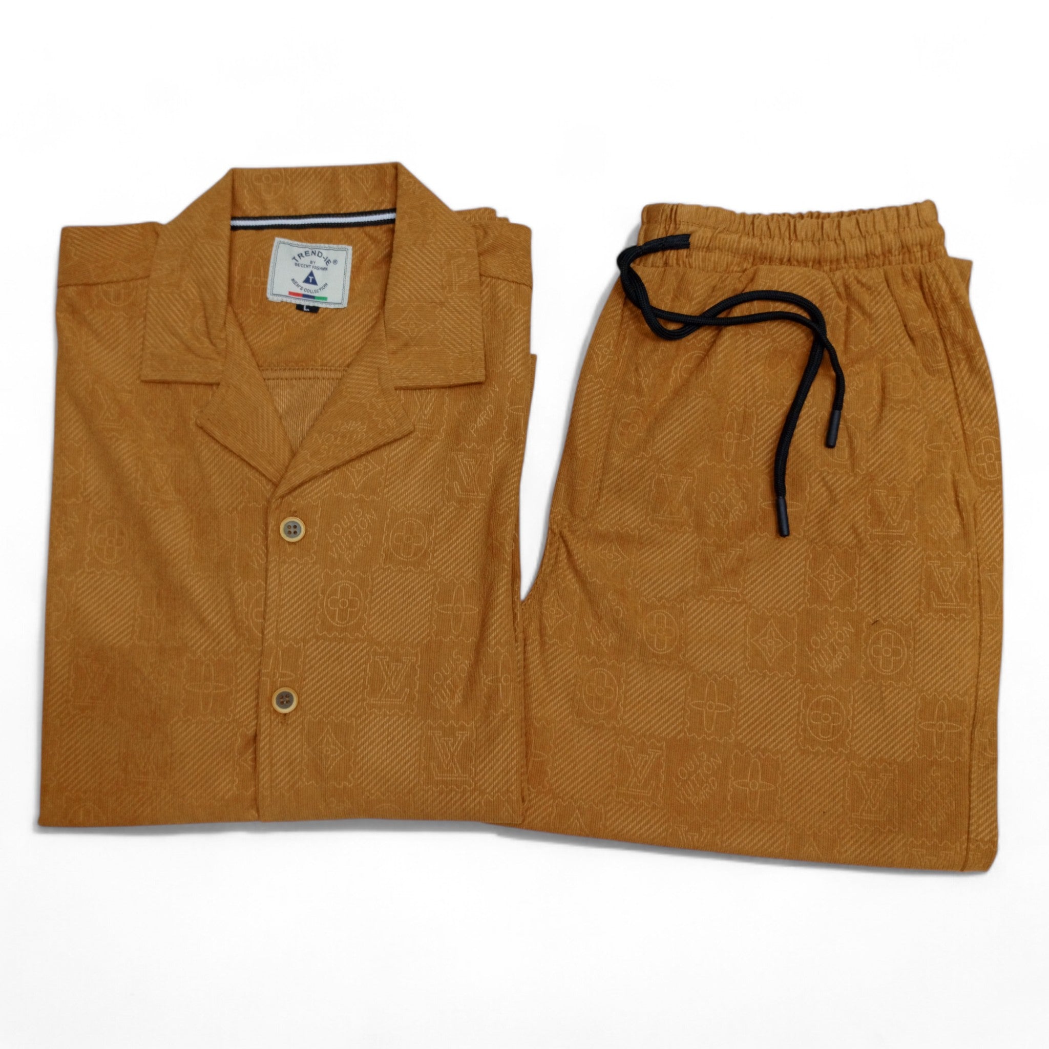 Men China Cotrai Safari Suit-Skin-Louis-Viton - button & threads