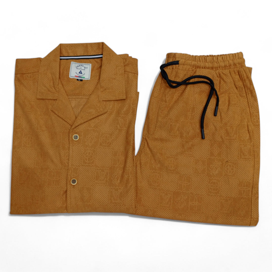 Men China Cotrai Safari Suit-Skin-Louis-Viton - button & threads