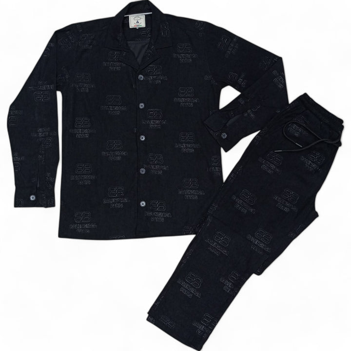 Men China Cotrai Safari Suit- Black -Paris - button & threads