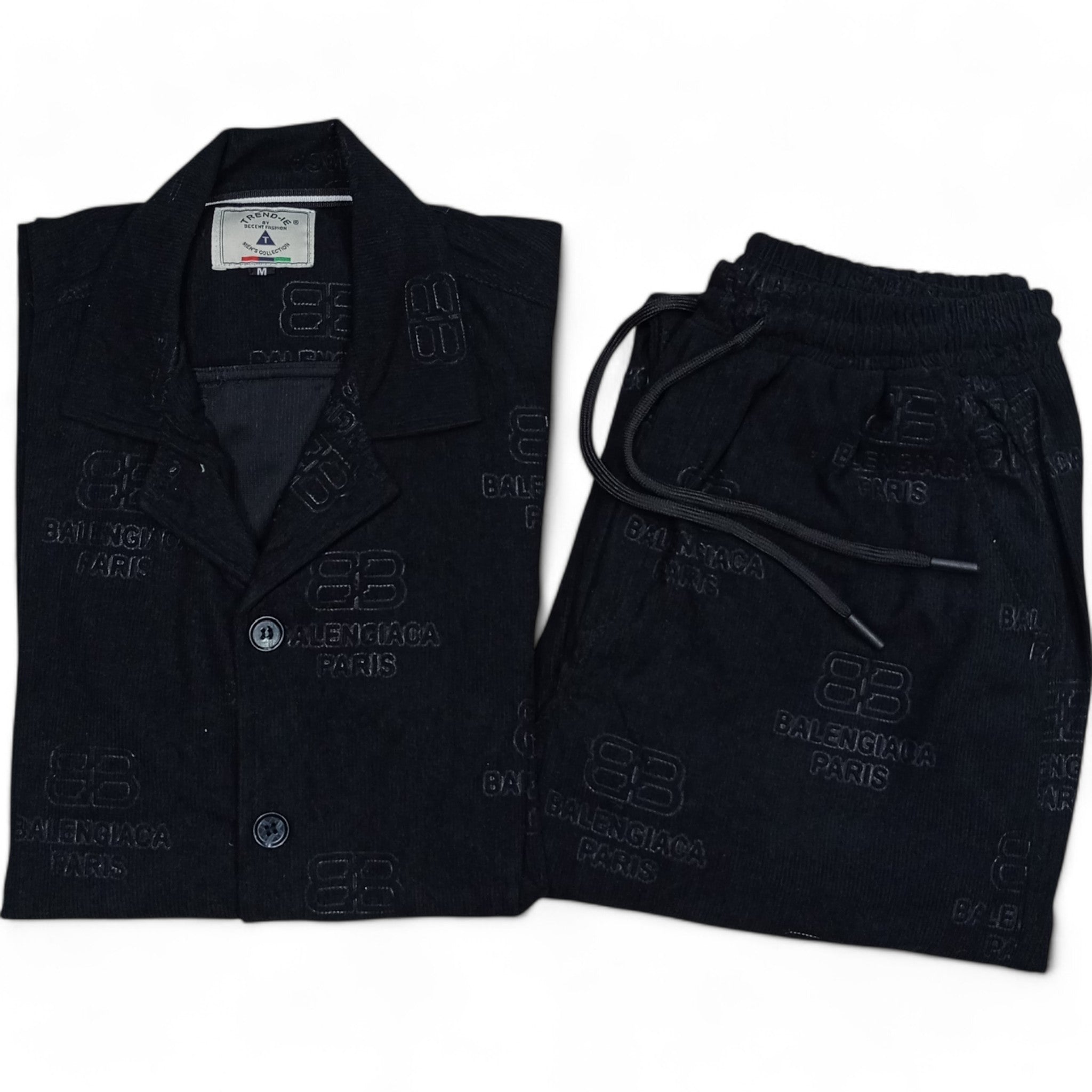 Men China Cotrai Safari Suit- Black -Paris - button & threads