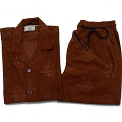 Men China Cotrai Safari Suit- Brown -Paris - button & threads