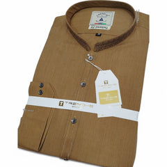 Men’s Embrioded Shalwar Qameez- Light Mustard -BC1007 - button & threads
