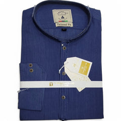 Men’s Embrioded Shalwar Qameez- Texture Blue-BC1003 - button & threads