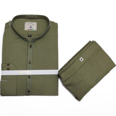 Men’s Embrioded Shalwar Qameez- Light Olive-BC1005