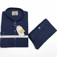 Men’s Embrioded Shalwar Qameez-Navy Blue BC1014 - button & threads