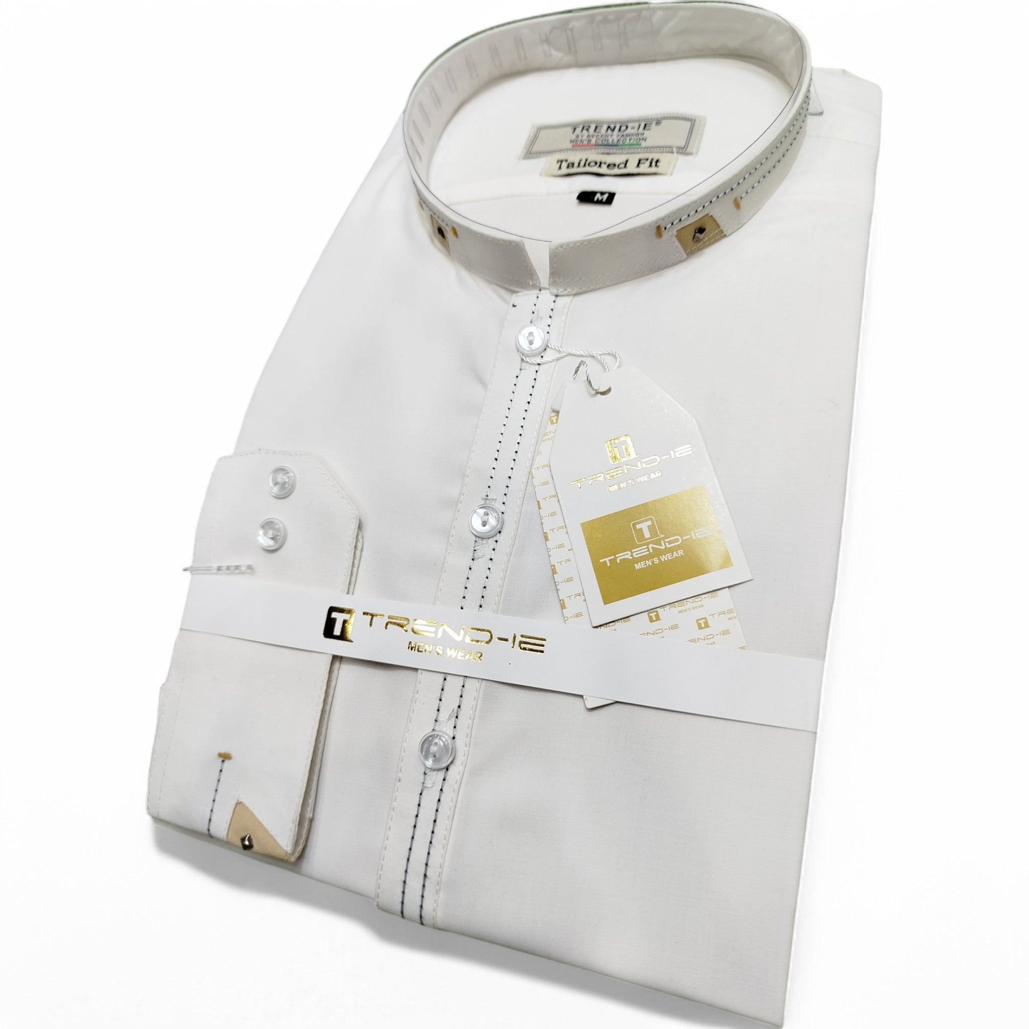 Men’s Embrioded Shalwar Qameez- Off-White BC1020 - button & threads