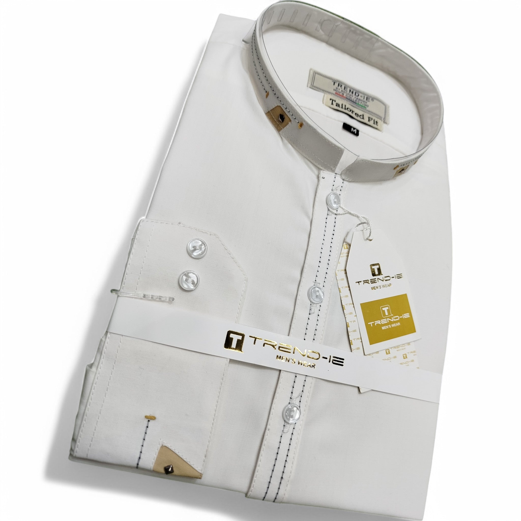 Men’s Embrioded Shalwar Qameez- Off-White BC1020 - button & threads