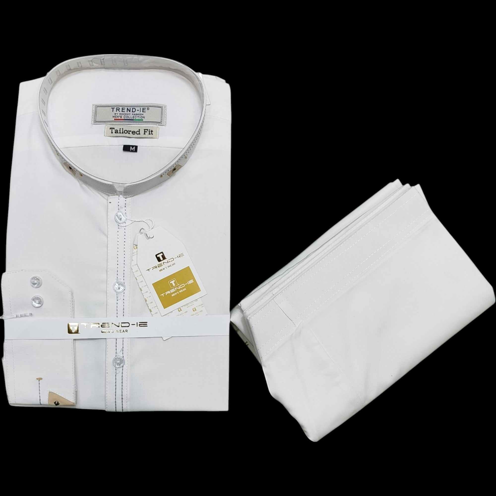 Men’s Embrioded Shalwar Qameez- Off-White BC1020 - button & threads