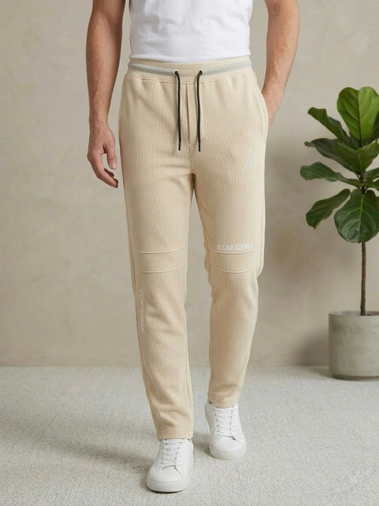 Button & Threads Men's Jordon Cream Jacquard Trousers - button & threads