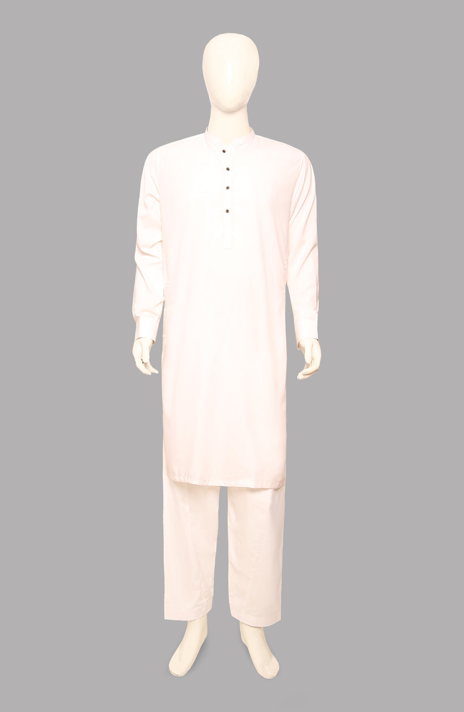 Men’s Plain Shalwar Qameez- Off-White - button & threads