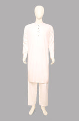 Men’s Plain Shalwar Qameez- Off-White - button & threads