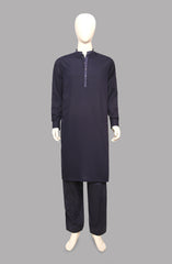 Men’s Embroided Shalwar Qameez-Navy - button & threads