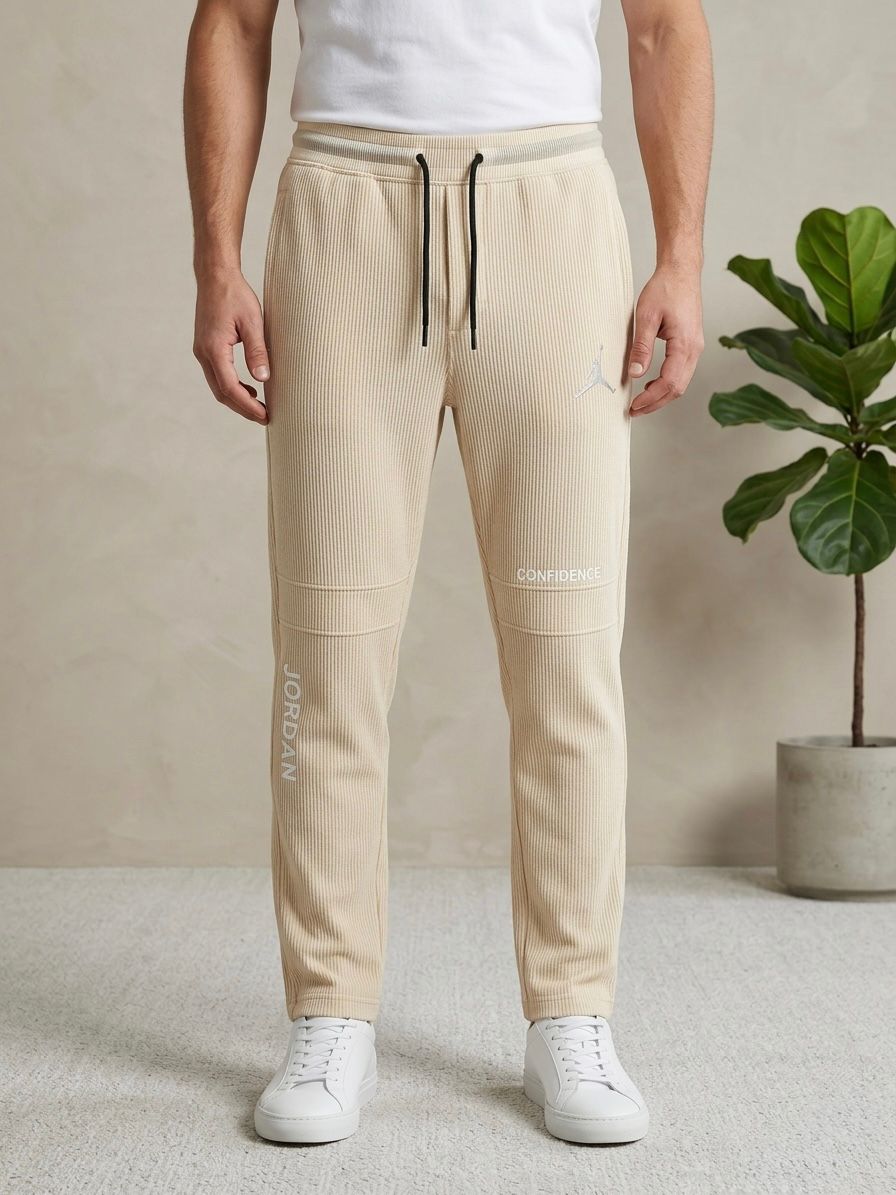 Button & Threads Men's Jordon Cream Jacquard Trousers - button & threads