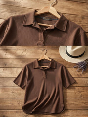 Woman Premium Tops-Brown - button & threads