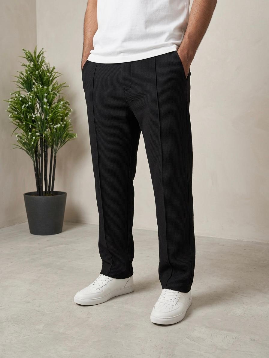 Men's Baggy Trouser-Jet Black - button & threads