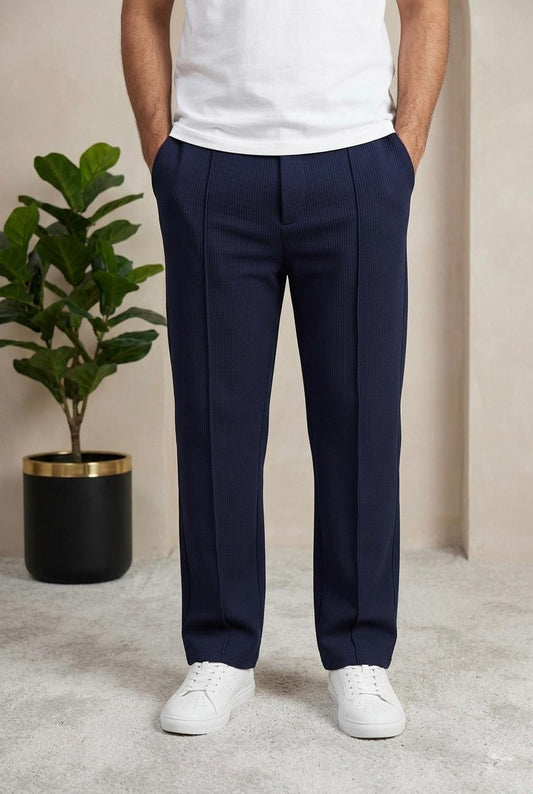 Men's Baggy Trouser-Navy Blue - button & threads