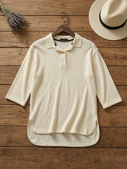 Woman Premium Tops-Cream - button & threads