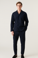 Men China Cotrai Safari Suit- Black -Ar-mani