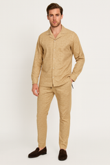 Men China Cotrai Safari Suit- Skin-Pattern - button & threads